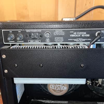 Fender '68 Custom Vibrolux Reverb-Amp 2-Channel 35-Watt 2x10" Guitar Combo 2013 - 2018 - Black image 10