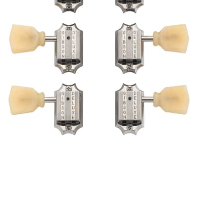 Gibson Deluxe Yellow Key Tuner Set Vintage Nickel image 2