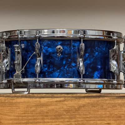 1960's Premier Hi-Fi  5.5x14" Blue Pearl Snare Drum image 5