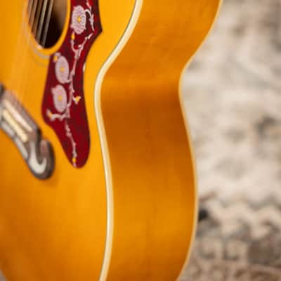 Epiphone J-200 Studio EC Acoustic/Electric Guitar - Antique Natural with Gig Bag image 12