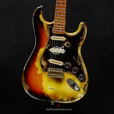 Fender Stratocaster TV Yellow/Sunburst  Heavy Aged Relic by East Gloves Customs (RARE) image 11