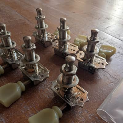 2001 Gibson Deluxe Tulip Vintage Style Tuning Pegs Set 3+3 CLEAN image 8
