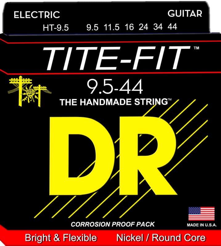 DR HT-9.5 Tite Fit Nickel Plated Electric Guitar Strings gauges  9.5-44 image 1