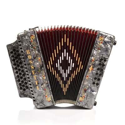 Rossetti 3112-GCF-GY 31 Treble Button Diatonic Accordion 12 Bass GCF Grey Hard image 4