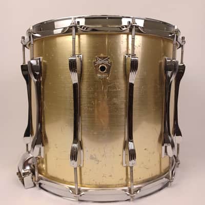 Ludwig 12x14" Brushed Gold Challenger ST Plus Snare Drum Vintage 1984 Marching image 1