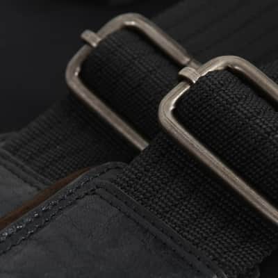 Harvest Fine Leather Black Buffalo & Canvas Gig Bag for Two Electric Bass Guitars image 7
