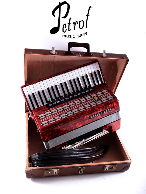 German Made Top Piano Accordion Weltmeister Serino - 120 bass, 16 registers (11 + 5 switches) + Shoulder Straps & Hard Case ~ LMMH - Video image 1