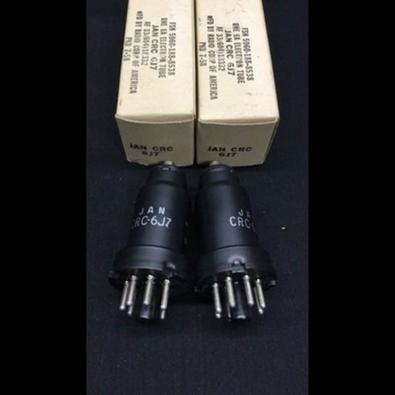 NOS NIB Pair RCA JAN CRC 6J7 (6J7G) Radio Amp Vacuum Tubes TESTED F.9675 image 1