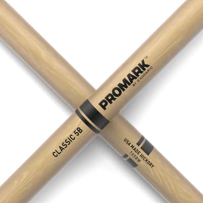 Pro-Mark TX5BW Hickory 5B Wood Tip Drum Sticks (Pair) image 5