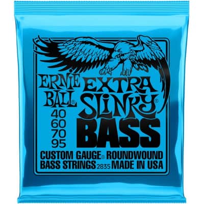 ERNIE BALL 2835 Slinky Bass Extra 40-95 Nickelwound Steel. Saiten 4-String für Bass image 1