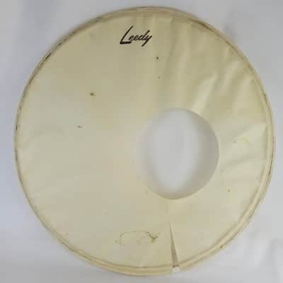 Leedy 22"Bass Drum Calf Skin Resonant Logo Head Vintage Slingerland Port-Hole50s image 1