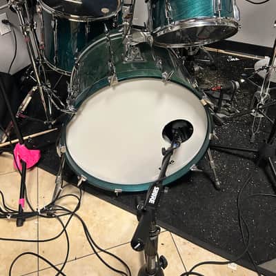 Yamaha Recording Custom Drum Set 2000’s - Turquoise (SHELLS ONLY) image 4