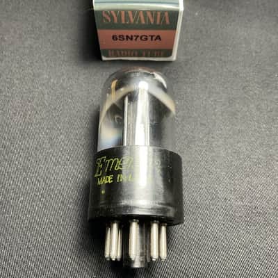 SYLVANIA (EMERSON LABEL) 6SN7GTA AUDIO VACUUM TUBE TESTED CHROME DOME L.10058-C image 3