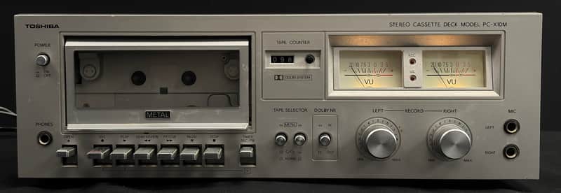 Toshiba PC-X10M Stereo Cassette Deck 1980-82 Silver Mint image 1