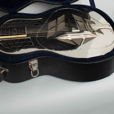 National  Style 1 Tricone Squareneck Resophonic Guitar (1931), ser. #2376, black tolex hard shell case. image 12