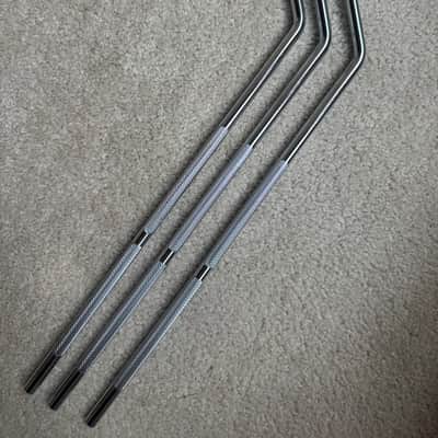 Unknown Set of 3 Floor Tom Drum Legs with Rubber Tips - 18 1/2” x 10.5mm - Chrome image 4