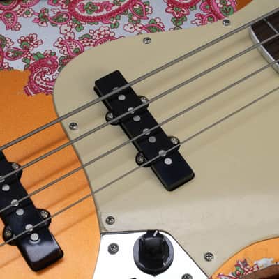 Copper Orange Metallic Over Paisley Relic 4-String J-Style Bass by Dhatarattha image 8