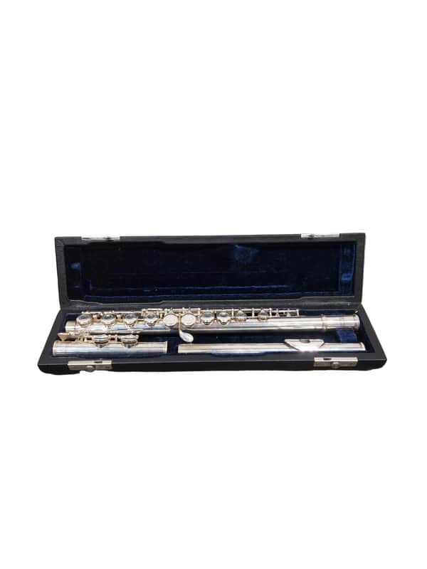 Osborne Engraved Silver Standard Nickel Flute - Elegant Design - Good w/ Hard Case image 1
