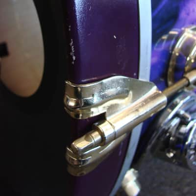 DW Drums Collector's Custom Ordered USA 6pc Drum Kit White & Purple Flames image 10