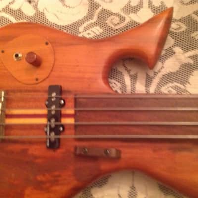 Wishbass Fretless Handmade 2010 Natural Cherry Left Handed image 11