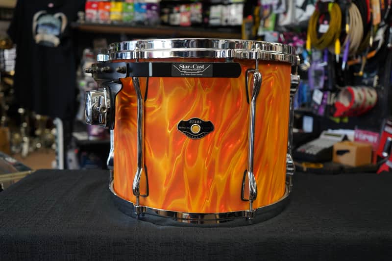 Tama Superstar Series 14" Birch/Basswood Tom w/ DieCast Hoops - Orange Satin Flame | 11x14" image 1