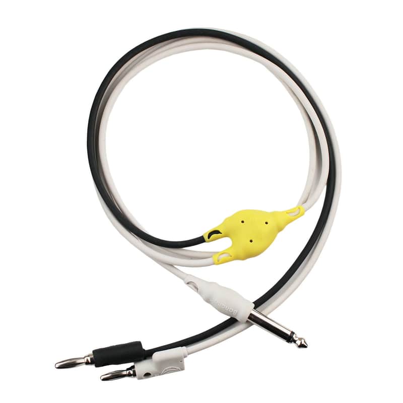 Banana TM 1/4" Jack to 2x Banana Y Cable (Ground/Signal 100cm) image 1