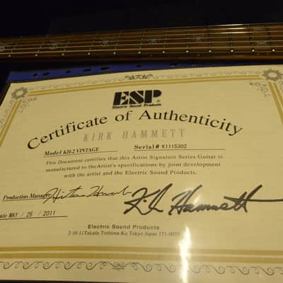 ESP KH-2 Kirk Hammett Metallica Vintage RARE Custom Shop Artist Signature KH2 Guitar + OHSC + COA image 3