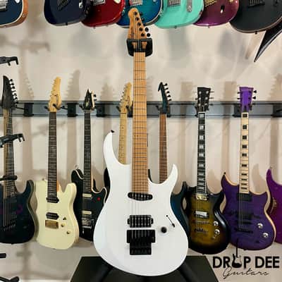 Balaguer Select Series Diablo Retro 27 FR Electric Guitar w/ Bag-Gloss Solid White image 2