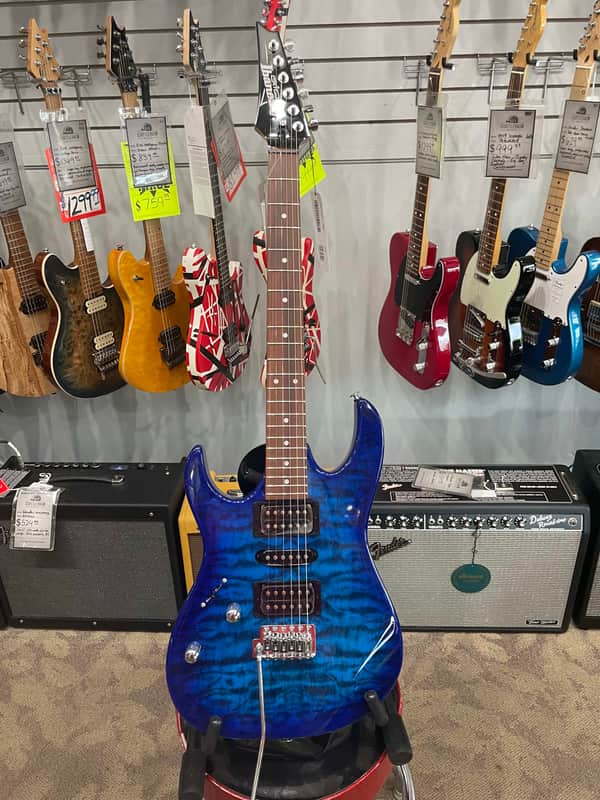 Ibanez GRX70QAL-TBB Gio Left-Handed 2019 - Present - Transparent Blue Burst image 1