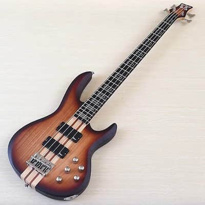Sunburst 4 String Electric Bass, Ash Wood Body, Neck Through Maple Neck image 2