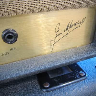 Marshall JCM 800 Lead Series Amp & JCM 800 Lead-1960 Cabinet All Original-Circa-1985-Black Vinyl Brown Grill Cloth image 12