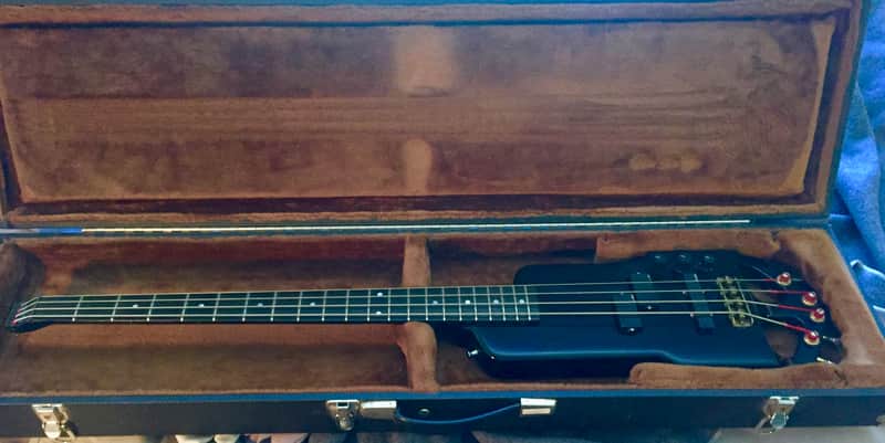 Modulus "Flight 4-SP" headless 4 string bass + custom HSC - extremely rare, 1983, black image 1