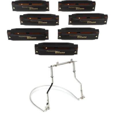 Hohner Piedmont Blues Harmonica Set 7-piece with Case and Harmonica Holder image 1