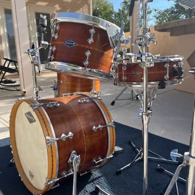 Craviotto Solid Cherry Drum Set – All drums signed by Johnny (2009) – 18/12/14 + 5.5 Snare – Collector Grade image 7