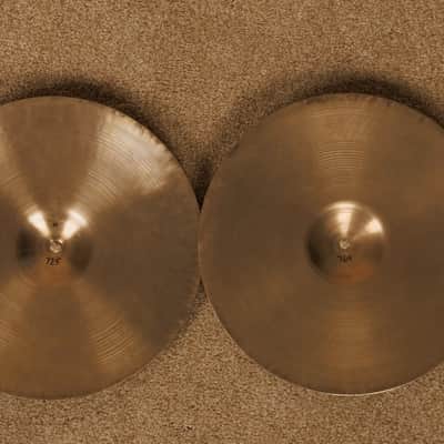 1960s Zildjian A 14" Paper Thin Hi Hat Cymbals 725g 769g image 2