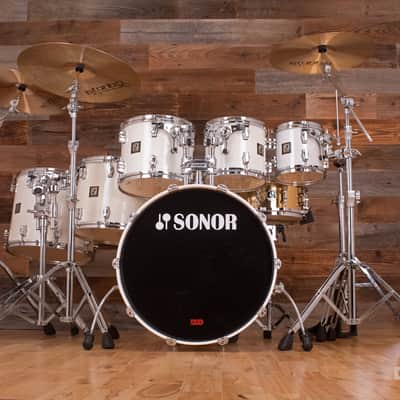 Sonor Force 3003 6 Piece Maple Drum Kit, White Sparkle Lacquer (Pre Loved) image 3