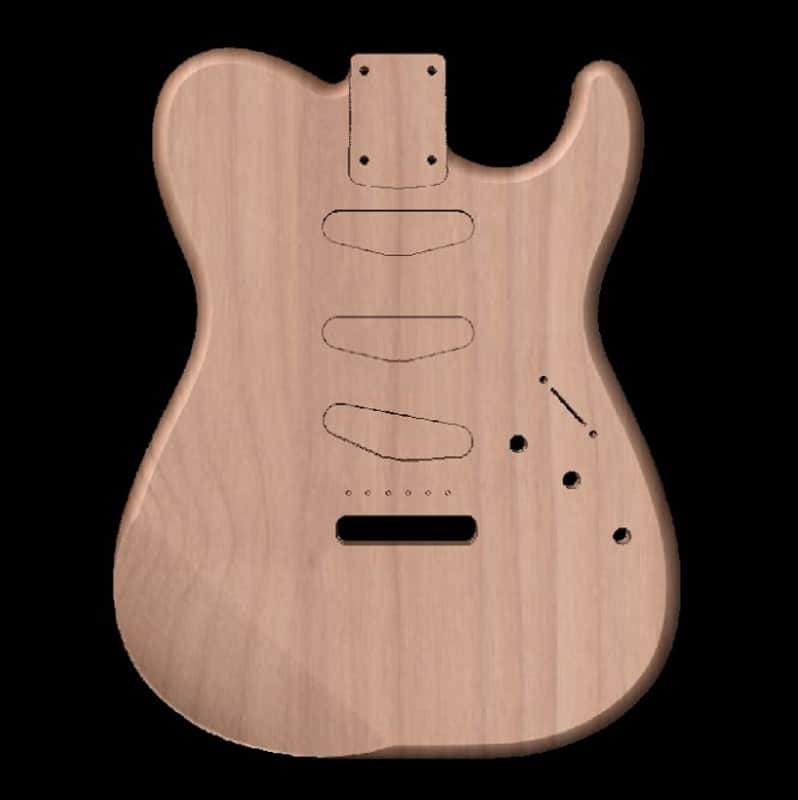 Custom Made To Order Unfinished 2 Piece Alder Rear Routed TS Guitar Body Fits Strat Stratocaster Neck image 1