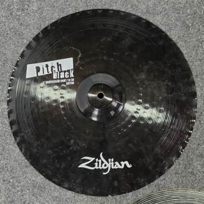Used Zildjian Pitch Black Hi Hat Cymbals 15" - Good image 3