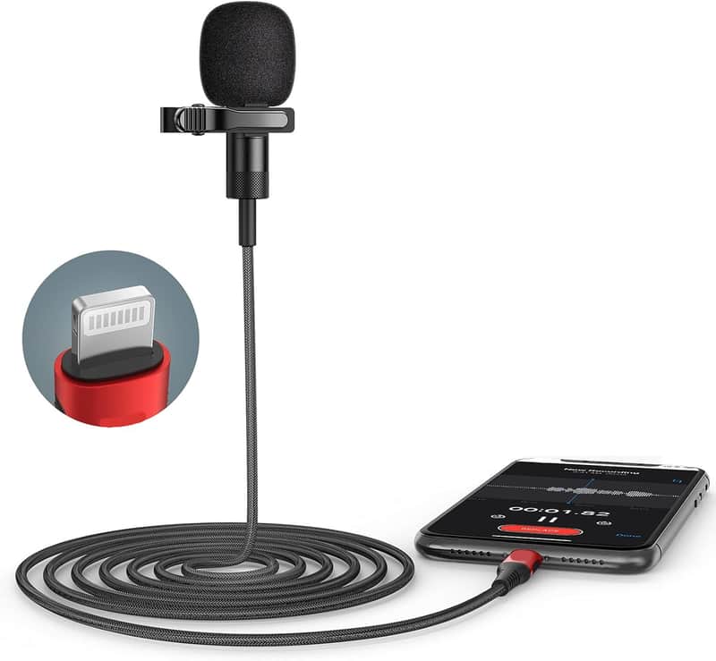 Microphone for iPhone iPad from Mic for iPhone Live Streaming Vlogging | External Microphone for iPhone Video Recording, Compatible with Apple Lightning Devices (5ft) image 1