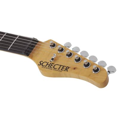 Schecter PT Classic 6-String Right-Handed Electric Guitar with Mahogany Semi-Hollow Body and Ebony Fretboard (Caribbean Fade Burst) image 6