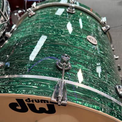 ~RARE!~ DW Design Series 3-Piece 12/16/22 Drum Kit Set in Green Strata FinishPly image 12