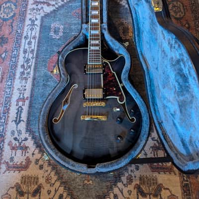 D'Angelico Excel EX-SS Semi-Hollow with Stop-Bar Tailpiece, Gold Hardware 2010s - Grey Black image 2
