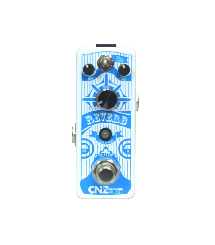 CNZ Audio Multi Reverb Guitar Effects Pedal with Spring, Hall & Shimmer Settings, True Bypass image 1