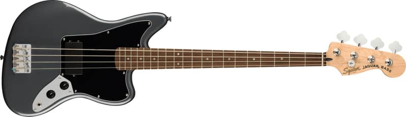Fender Squier Affinity Jaguar H Bass Guitar, Charcoal Frost Metallic image 1