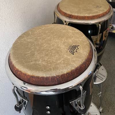 Latin Percussion Carlos “Patato” Valdez Congas Fiberglass Mid-90s - Black with stands image 7