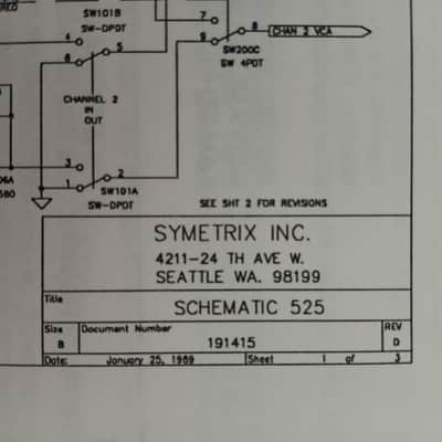 Operating Manual for Symetrix 525 Dual Gated Compressor / Limiter 1989 image 4