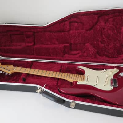 1998 Fender American Deluxe Stratocaster in Cranberry Transparent image 17
