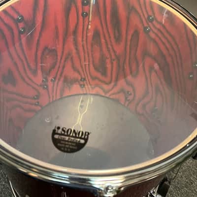 Sonor SQ2 Medium Maple 3 pc 2020+ - Red Sparkle Lacquer, Fiery Red Interior image 6