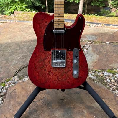 Jay Turser Paisley Tele 2000s - Red with Paisley Top image 9