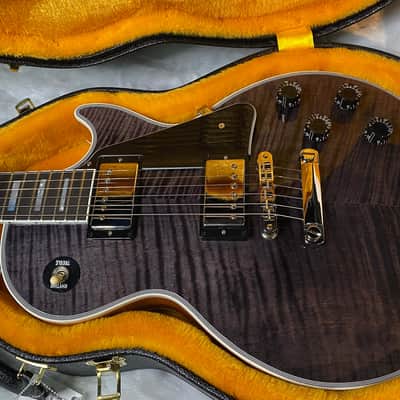 NEW! Gibson Dealer Select Custom Shop Les Paul Custom AAA Figured Flame Top - Transparent Black / Natural Back - Authorized Dealer - Curly Monster Flame! WOW! 8.9 lbs - G06798 image 15